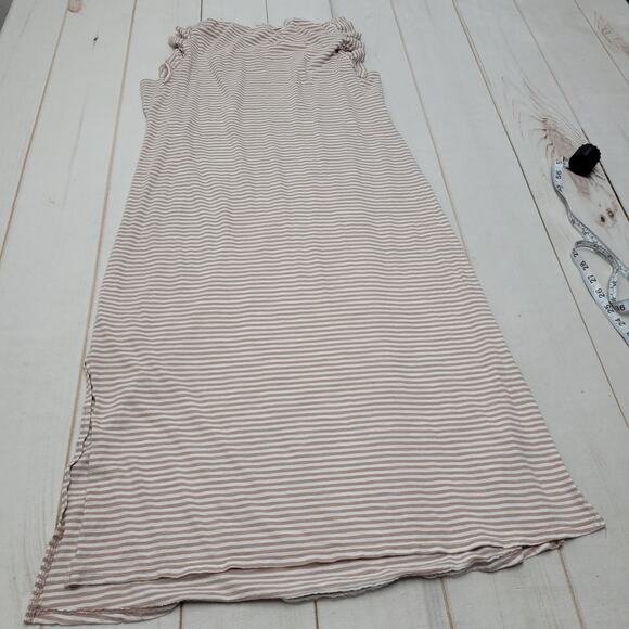 Carve Designs Maeve striped midi dress organic cotton flutter sleeve ruffle - Picture 7 of 8